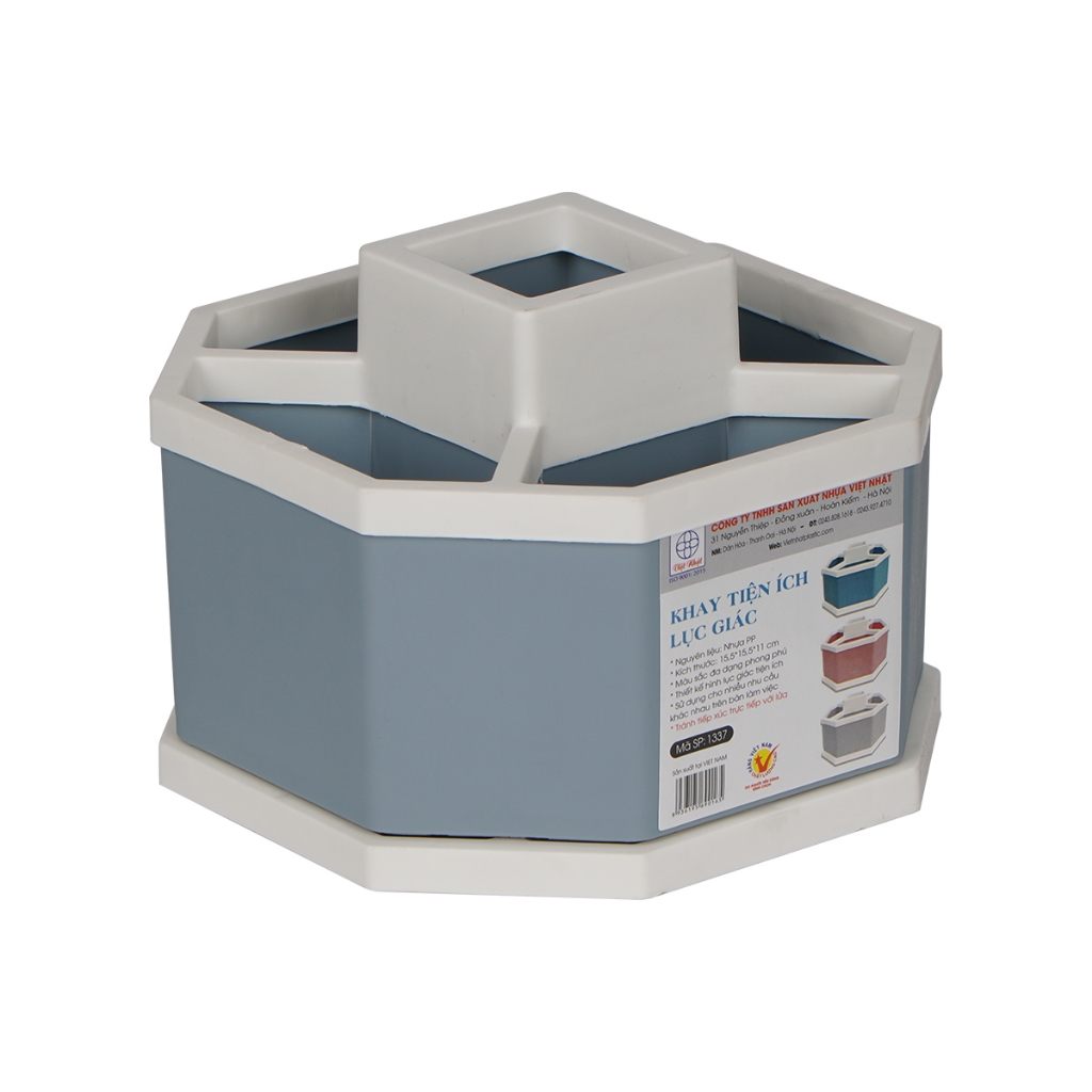 Khay Tiện ích 6 Ngăn - Khay Đựng Đồ Dùng Học Tập, Khay Đựng Đồ Văn Phòng Việt Nhật Plastic (mã 1337)