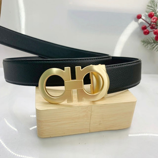 Thắt lưng nam da bò nguyên tấm dây nịt 3.2 công sở cao cấp ( khoá vàng + trắng + đen)