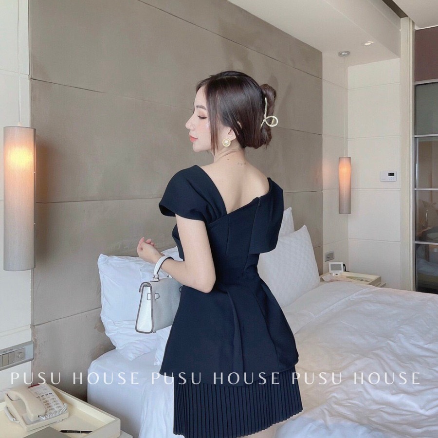 [ HÌNH CHỤP THẬT 100%]Áo lệch vai tiểu thư dạo phố công sở dự tiệc