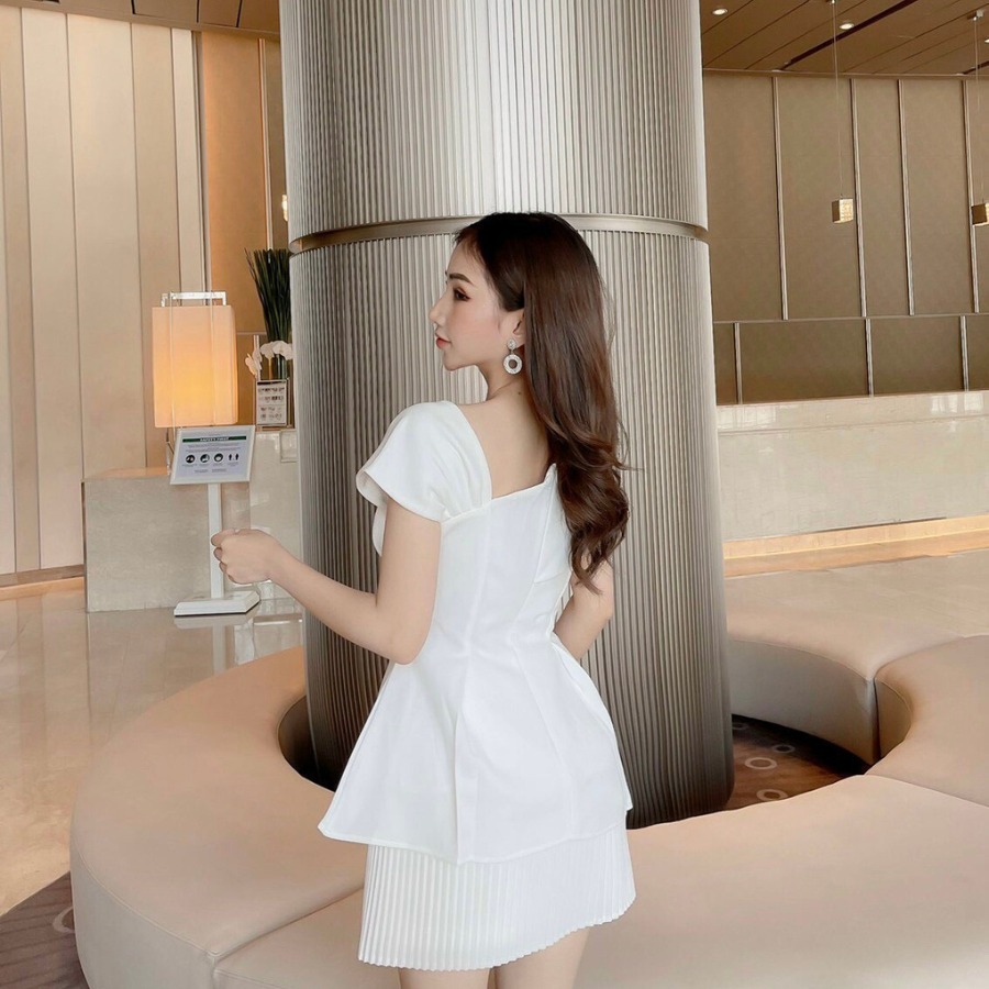 [ HÌNH CHỤP THẬT 100%]Áo lệch vai tiểu thư dạo phố công sở dự tiệc