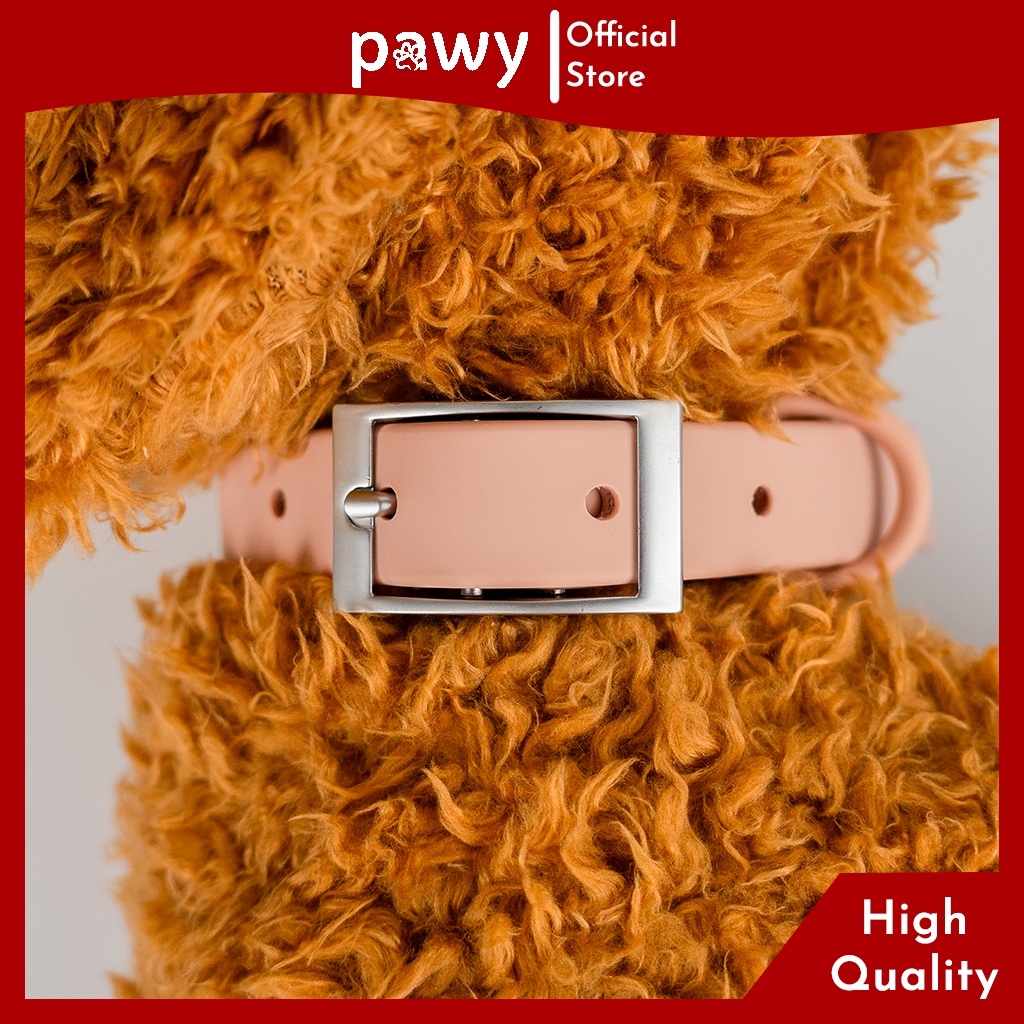 Ảnh Vòng Cổ Cho Chó Pawy - Flexiwear - Màu Hồng - PVC Waterproof Dog Collar 1