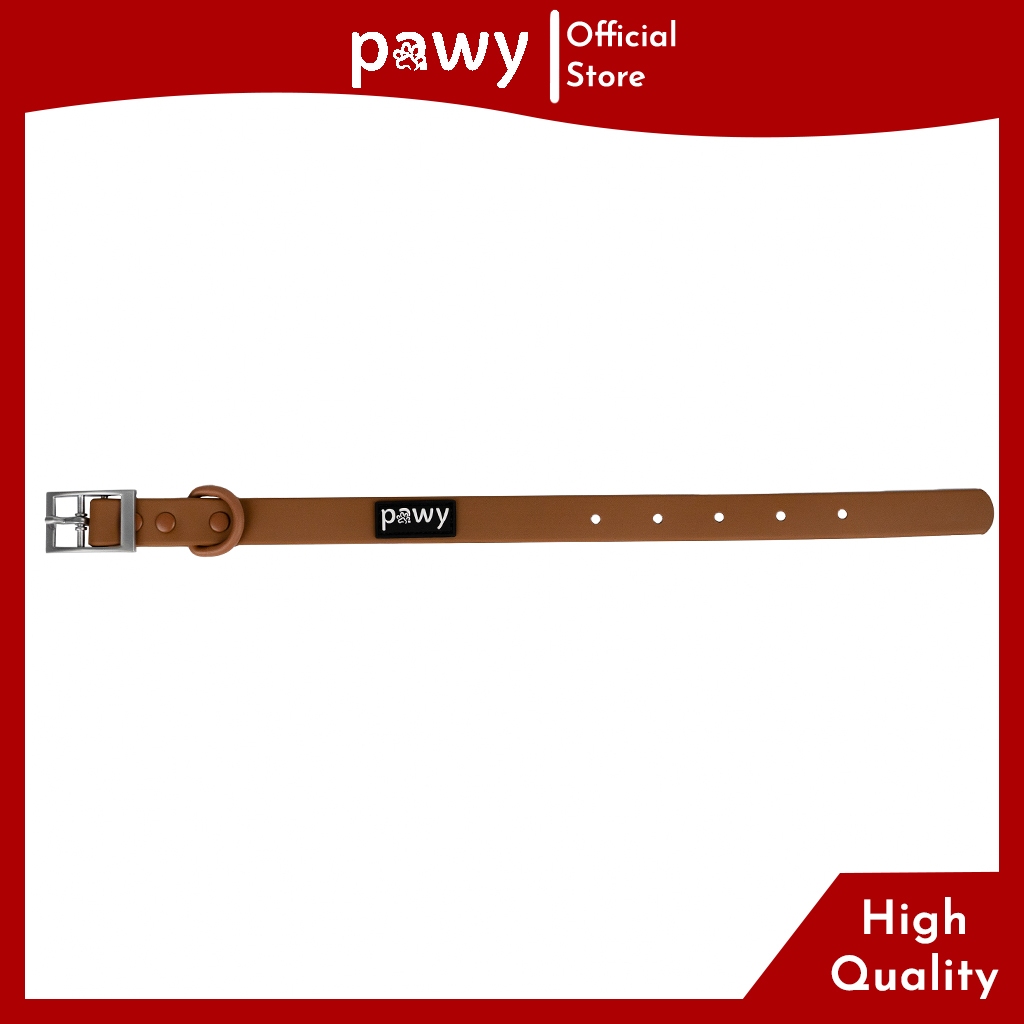 Ảnh Vòng Cổ Cho Chó Pawy - Flexiwear - Màu Nâu - PVC Waterproof Dog Collar 1
