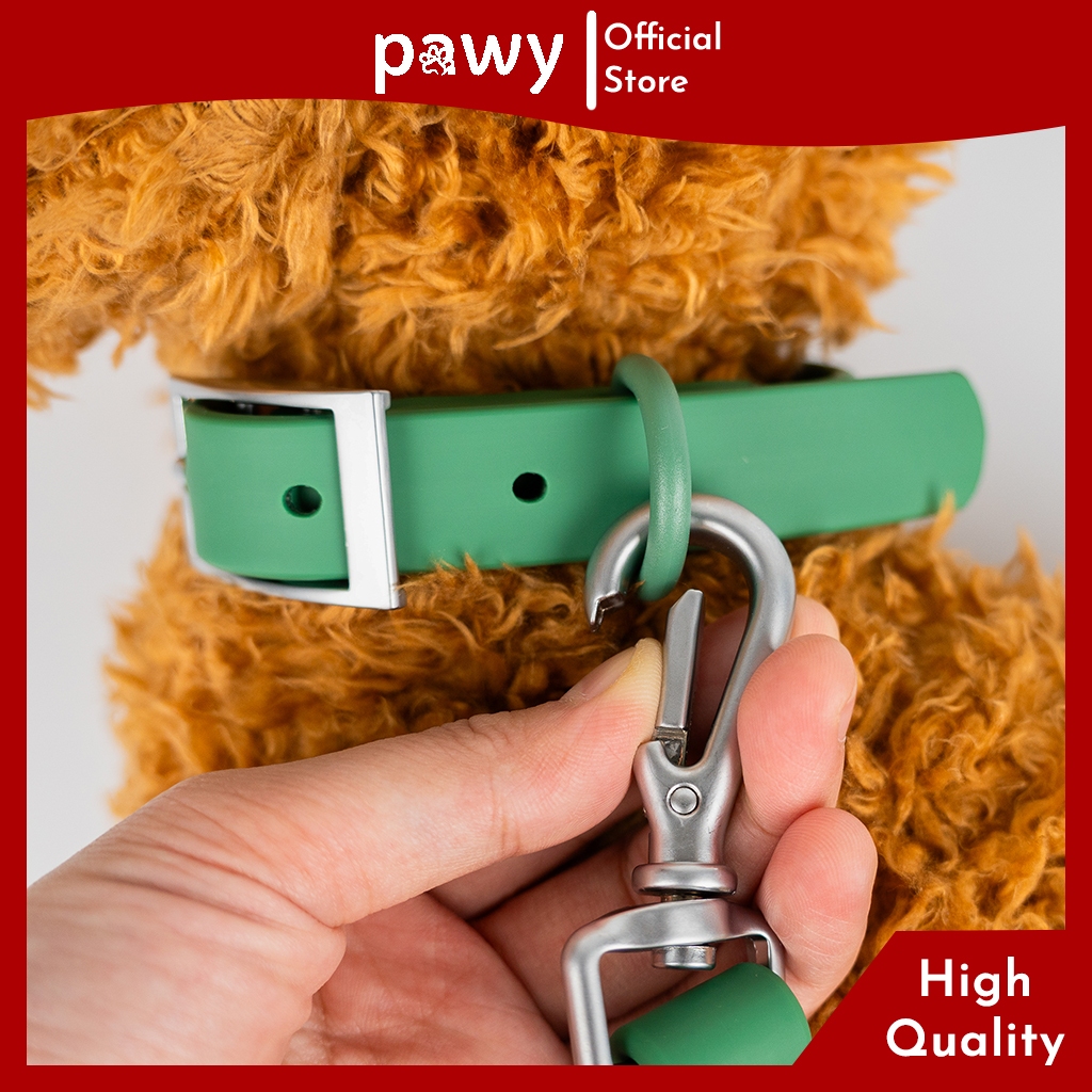 Ảnh Vòng Cổ Cho Chó Pawy - Flexiwear - Màu Xanh Lá - PVC Waterproof Dog Collar 2