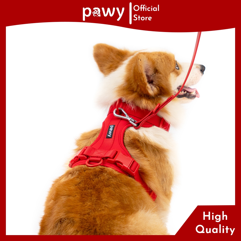 Ảnh Yếm Dắt Cho Chó Pawy - Flexiwear - Màu Đỏ - Dog No Pull Harness - Yếm cho mèo 3