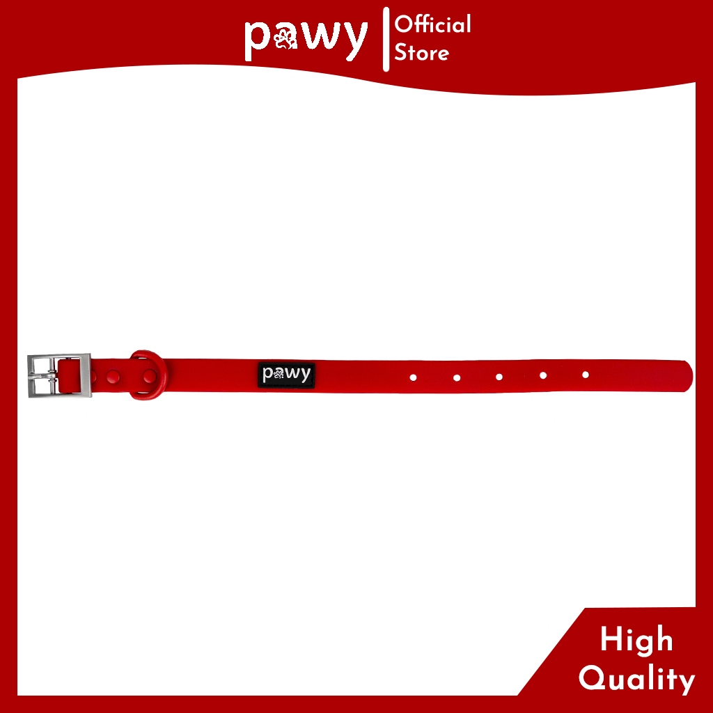 Ảnh Vòng Cổ Cho Chó Pawy - Flexiwear - Màu Đỏ - PVC Waterproof Dog Collar 1
