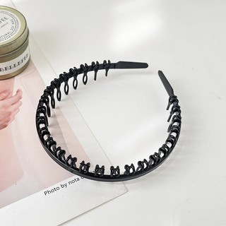 Băng đô cài tóc Nam nữ Răng Cưa Bằng Nhựa Bóng Chống Trượt Màu Đen Phong Cách Hàn Cực Đẹp