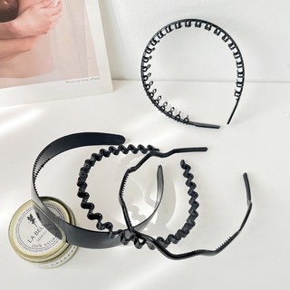 Băng đô cài tóc Nam nữ Răng Cưa Bằng Nhựa Bóng Chống Trượt Màu Đen Phong Cách Hàn Cực Đẹp