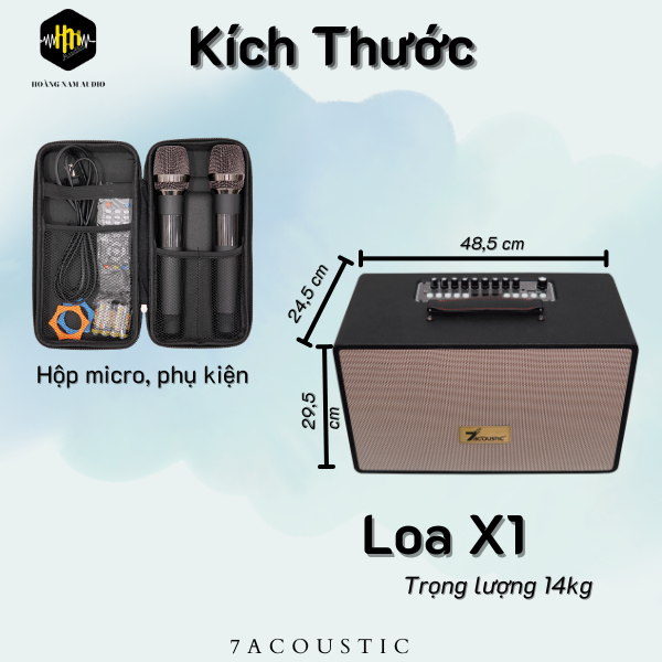 Loa Karaoke 7Acoustic X1 - 2 bass 16cm, 2 mid, 3 treble, 2 siêu ...