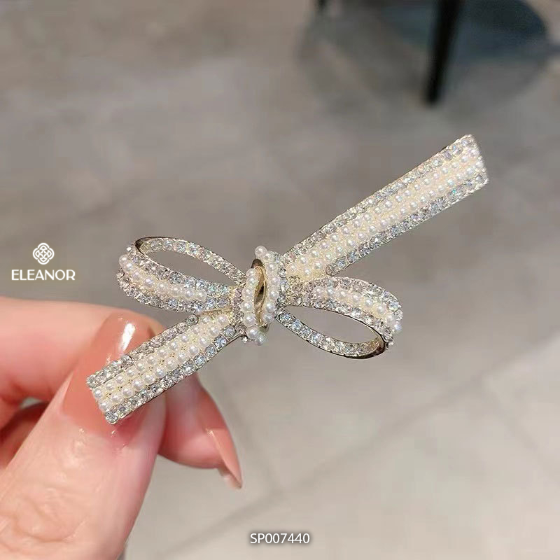 Kẹp tóc nữ Eleanor Accessories đính đá ngọc trai nhân tạo phụ kiện tóc kẹp tóc 7440