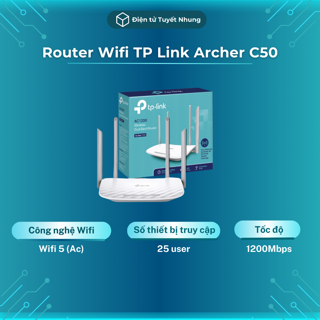 Router TP Link Archer C50, Chuẩn AC1200, Băng Tần Kép - Router Wifi ...