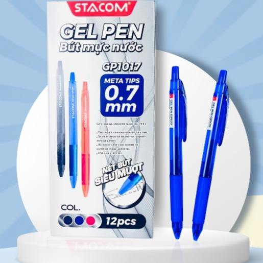 Combo 2/5 cây bút ký mực gel | đầu bi 0.7mm, mực nhập Nhật cao cấp | Stacom GP1017