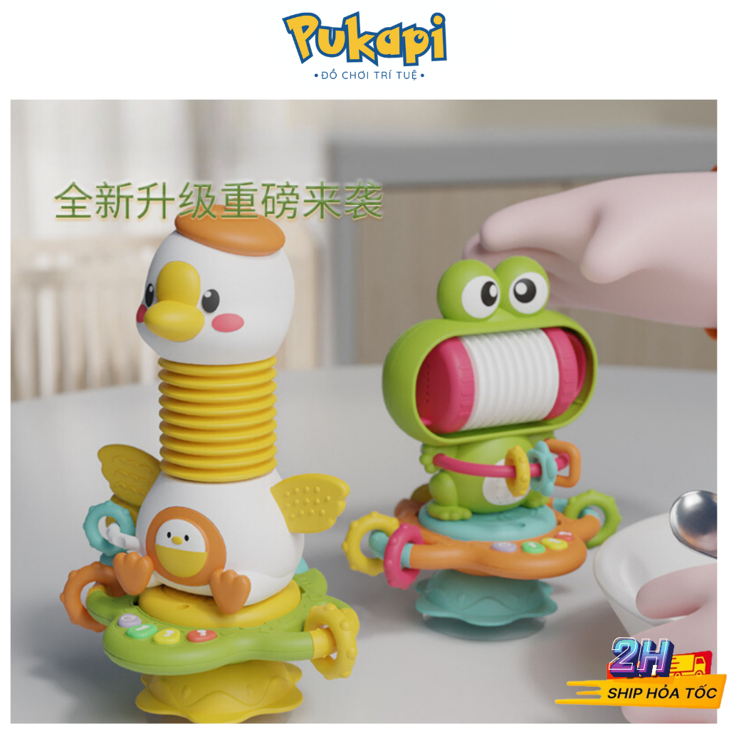 Đồ Chơi Vịt Montessori Để Bàn Ăn Cho Bé Ăn Dặm Đồ Chơi Luồn Hạt Âm Thanh Giúp Bé Phát Triển Các Giác Quan-PUKAPI