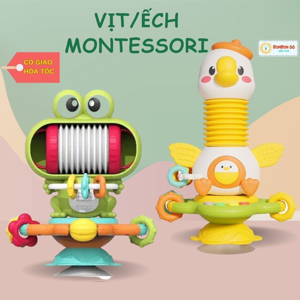 Đồ Chơi Vịt Montessori Để Bàn Ăn Cho Bé Ăn Dặm Đồ Chơi Luồn Hạt Âm Thanh Giúp Bé Phát Triển Các Giác Quan-PUKAPI