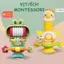 Đồ Chơi Cho Bé Sơ Sinh Vịt Montessori Để Bàn Ăn BỐ KHỦNG LONG Đồ Chơi Giáo Dục Sớm Có Nhạc Phát Triển Giác Quan Cho Bé