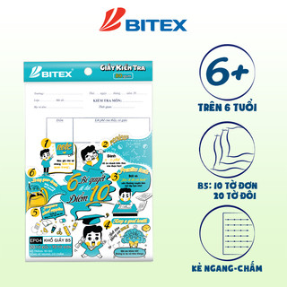 Giấy kiểm tra Bitex khổ B5 kẻ ngang có chấm 80gsm EP04