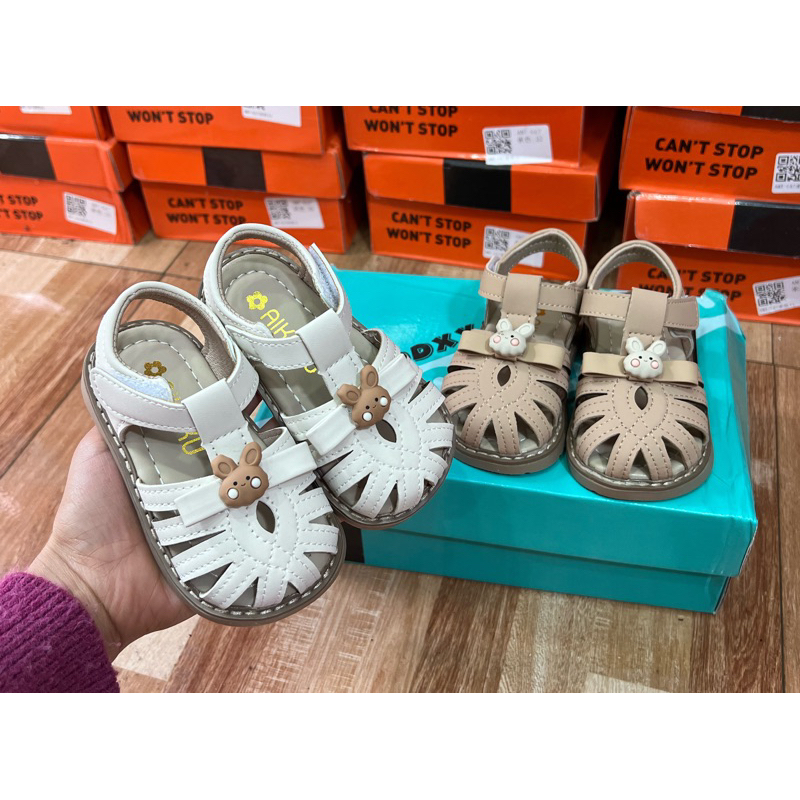 xăng đan bé gái dép rọ cho bé nơ thỏ xinh xắn nhẹ êm chân thờ trang he thu cho bé từ 1 tuổi chống trượt QCCC 1602