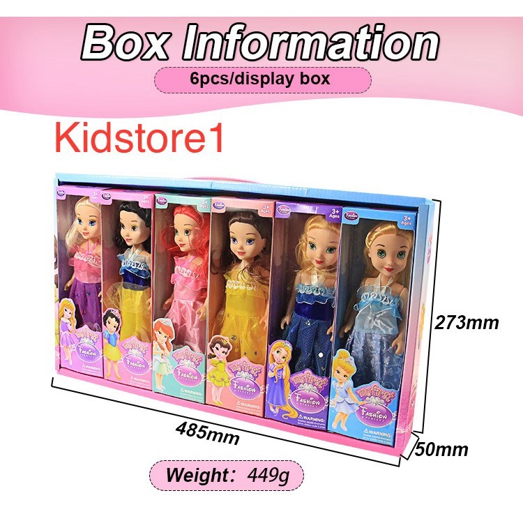 Bộ Đồ Chơi Búp Bê Công Chúa Disney 6 Con cho Bé Đáng Yêu