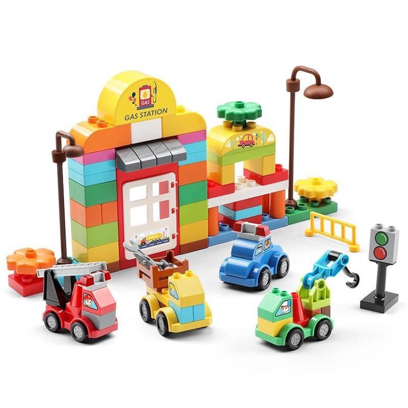 Bộ Lắp Ráp Xếp Hình Dạng Khối Gạch Lắp Ráp Mô Hình Phương Tiện Giao Thông Động Vật Ô Tô Size Lớn- Đồ Chơi Cho Bé PUKAPI