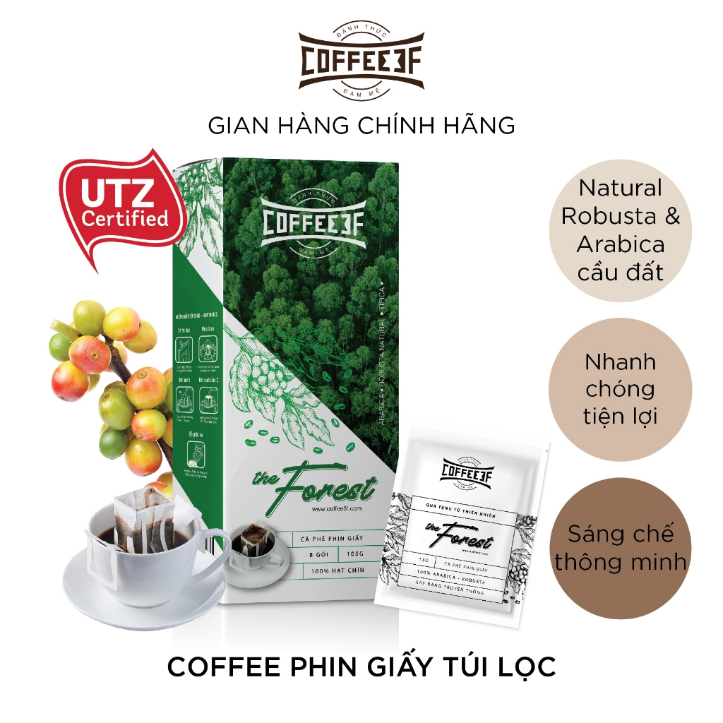 The Forest - Cà phê phin giấy phong cách Nhật Bản Coffee 3F (Hộp 8 phin ...