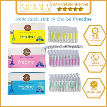 Fysoline, Nước Muối Sinh Lý Pháp - Giúp Vệ sinh mắt, mũi, miệng cho bé, Fysoline Hồng Vàng xanh