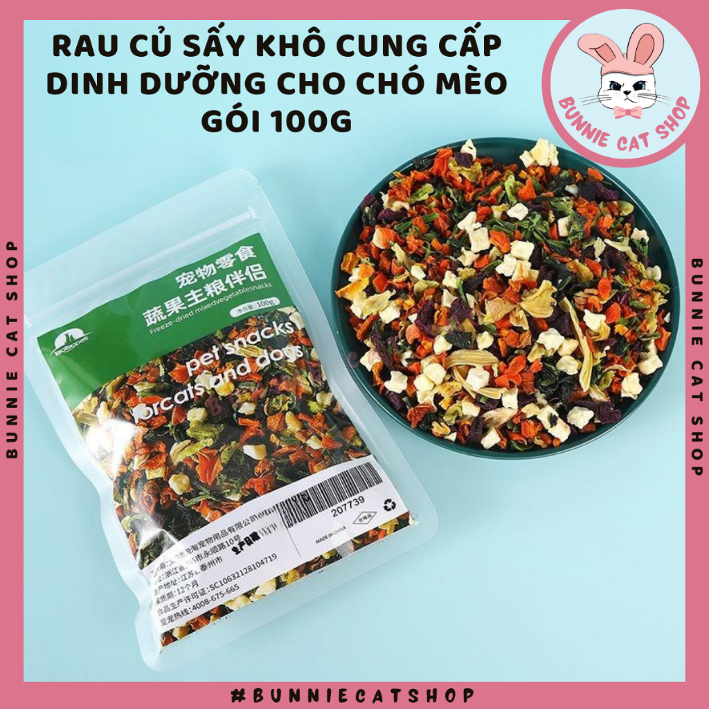 Rau Củ Sấy Khô Gói 100g TaoTaoPets, Rau Củ Thơm Ngon Cung Cấp Chất Xơ ...