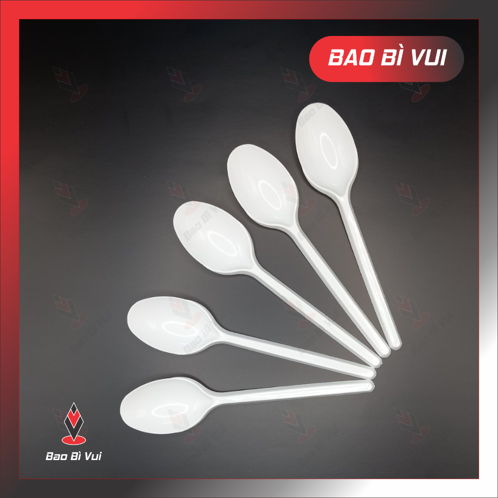 100 cái Muỗng nhựa bọc màng 15cm / 20cm