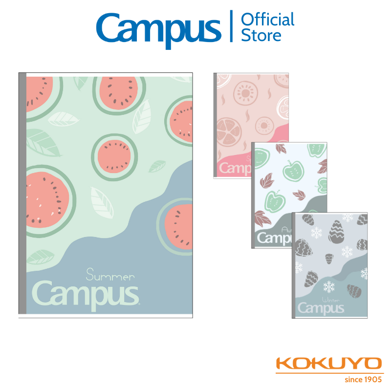 Vở Kẻ Ngang Four Season 2 80/120 Trang Khổ B5 58-65 GSM Giấy Trắng Tiêu Chuẩn Chính Hãng Campus
