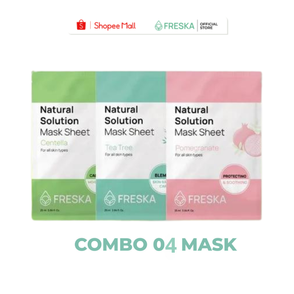 Ảnh Combo 4 Miếng Mặt nạ giấy Freska Natural Solution Mask Sheet 25ml (giao ngẫu nhiên) 2