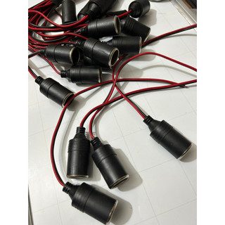 Combo 10 Dây Tẩu Cái Ổ Cắm Tẩu Sạc Đầu Cái Trên Ô Tô 12V-24V 10A - vỏ nhựa