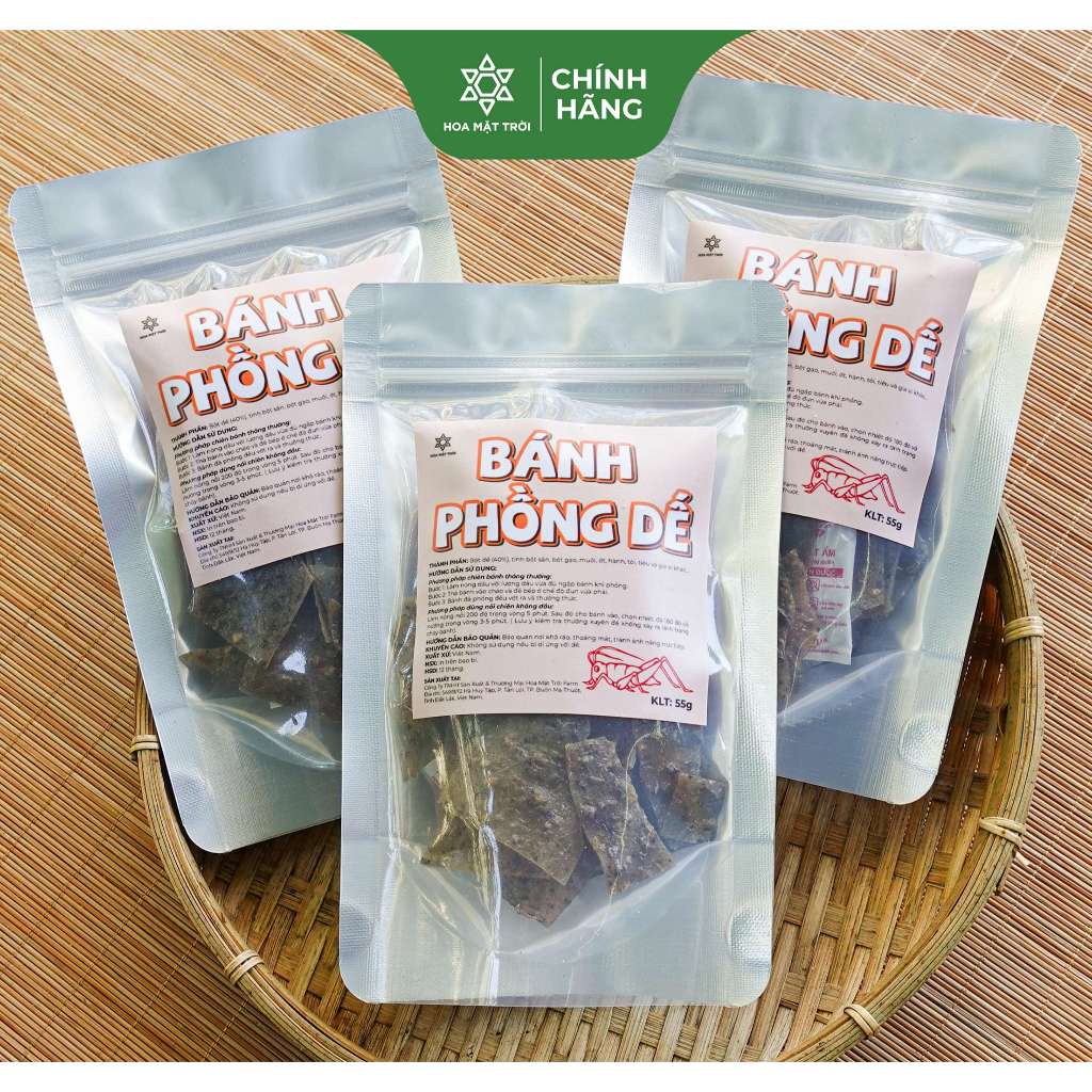 Bánh Phồng Dế - 40% Bột Dế Nguyên Chât - Không Phẩm Màu - Hoa Mặt Trời Farm