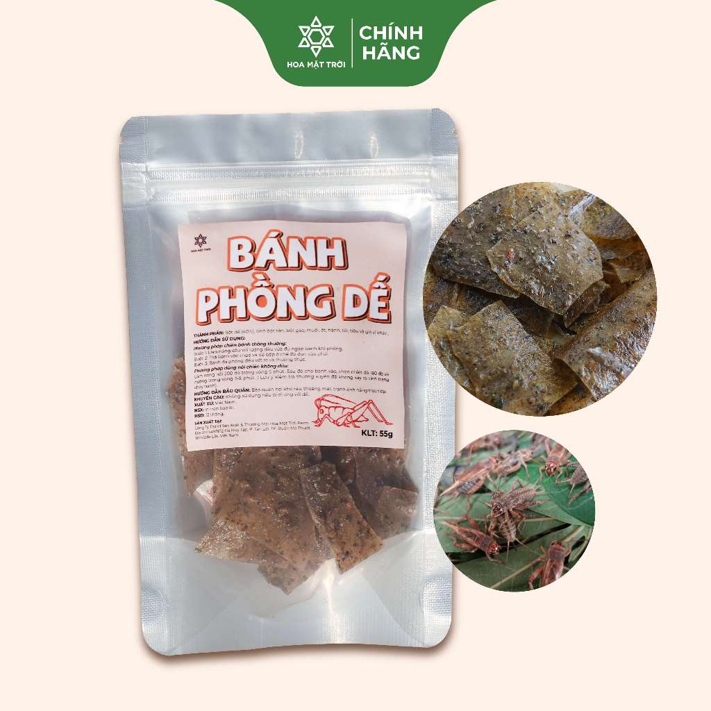 Bánh Phồng Dế - 40% Bột Dế Nguyên Chât - Không Phẩm Màu - Hoa Mặt Trời Farm