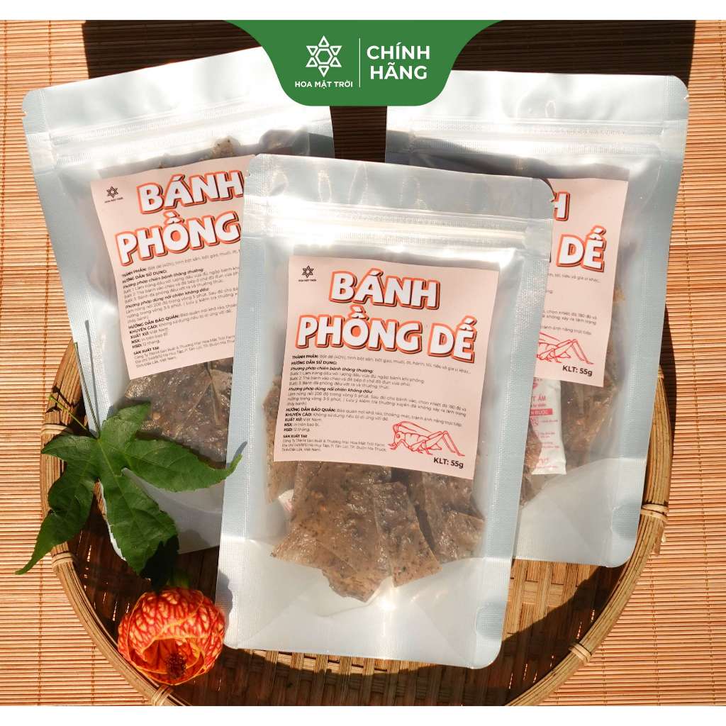 Bánh Phồng Dế - 40% Bột Dế Nguyên Chât - Không Phẩm Màu - Hoa Mặt Trời Farm