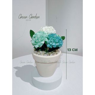 Chậu Hoa Tú Cầu Mini Decor-4 màu sang xịn ( Hoa giả cao cấp , không cần chăm , decor để bàn , phòng ngủ , quà tặng )