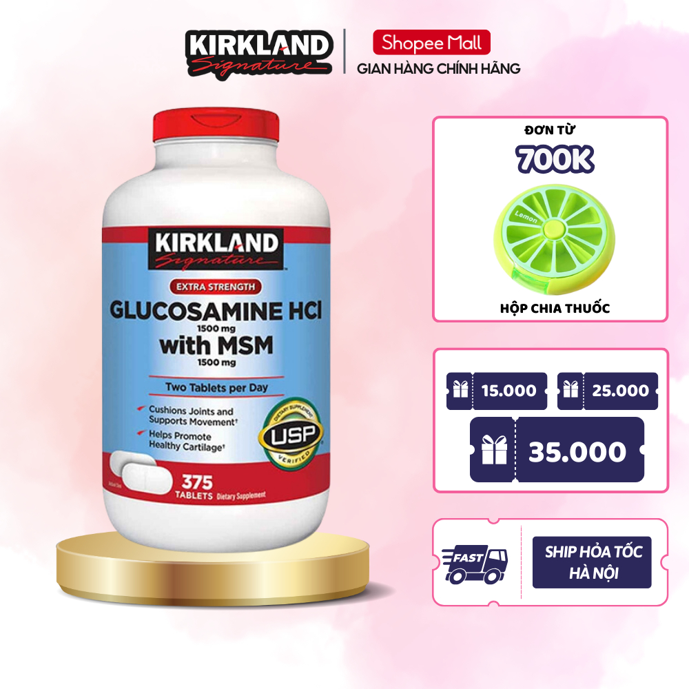 Glucosamine HCL bổ xương khớp Kirkland Glucosamine 1500mg With MSM ...