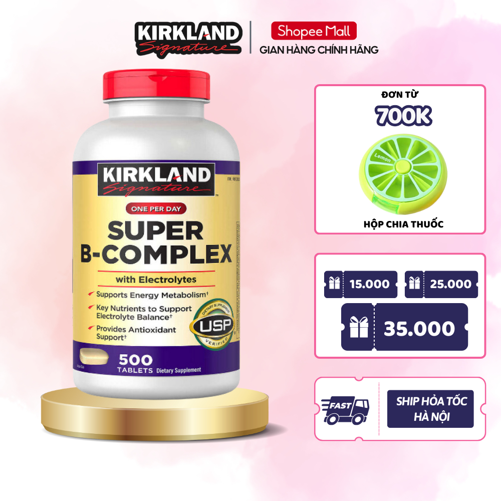 Bổ Sung Vitamin B Tổng Hợp Super B-Complex 500 Viên Kirkland Signature ...