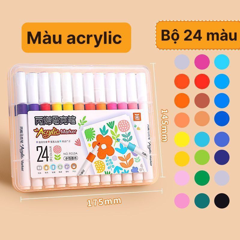 Bộ Bút Màu Acrylic Maker 12/24/36/48/60/80/120, Bút màu Acrylic Maker ...