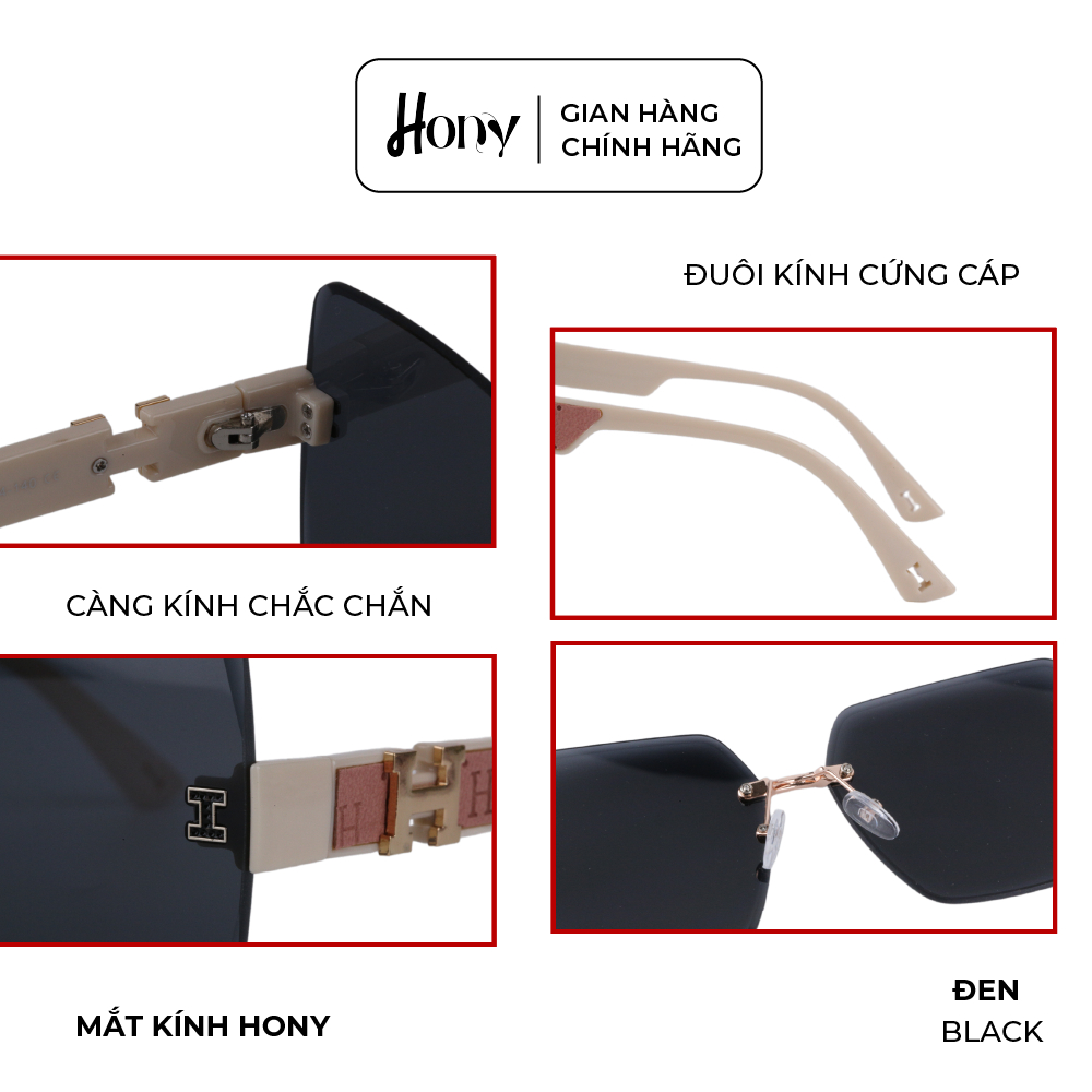 Kính râm Nữ thời trang HONY, tròng vuông form lớn cách điệu B8107