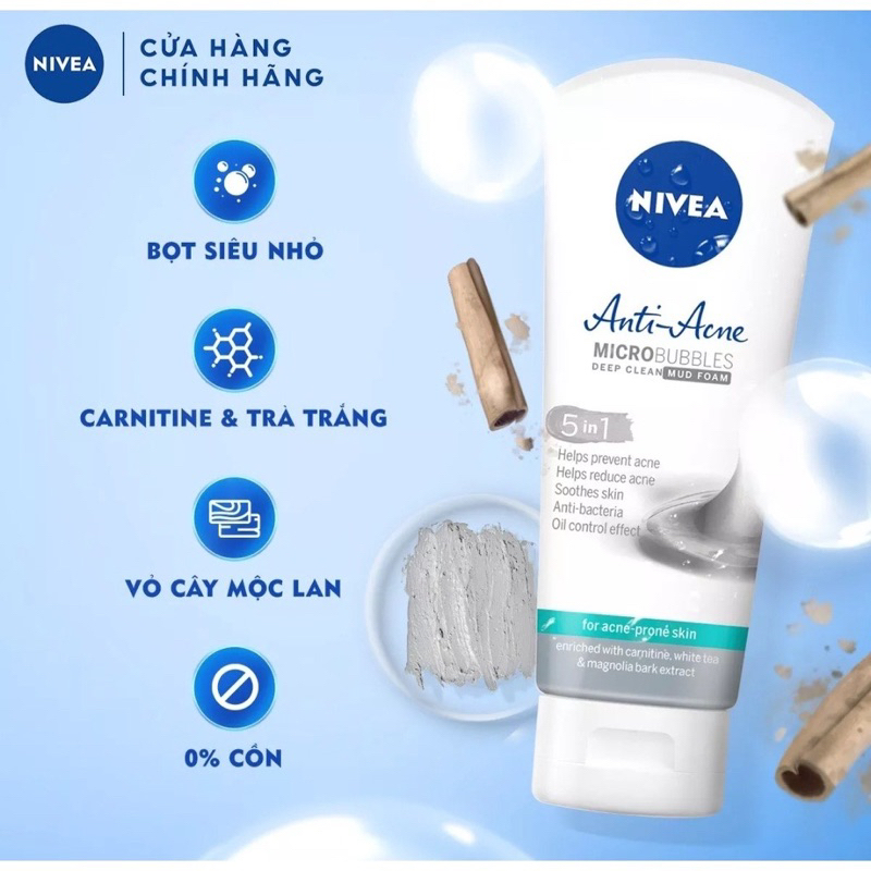Sữa Rửa Mặt , sưa rủa Làm Trắng Ngừa Mụn Nivea Dành Cho Nữ 100ml