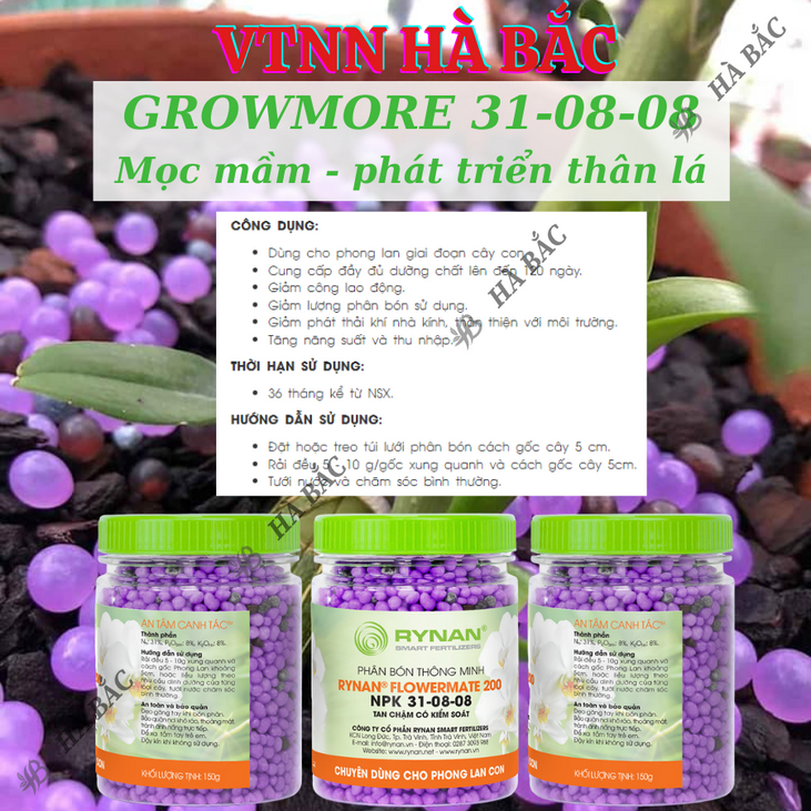 Phân bón Rynan (hũ 150gram), tốt cho mọi giai đoạn cây trồng, đủ các chỉ số 12-12-20; 23-08-08; 31-08-08; 22-10-10