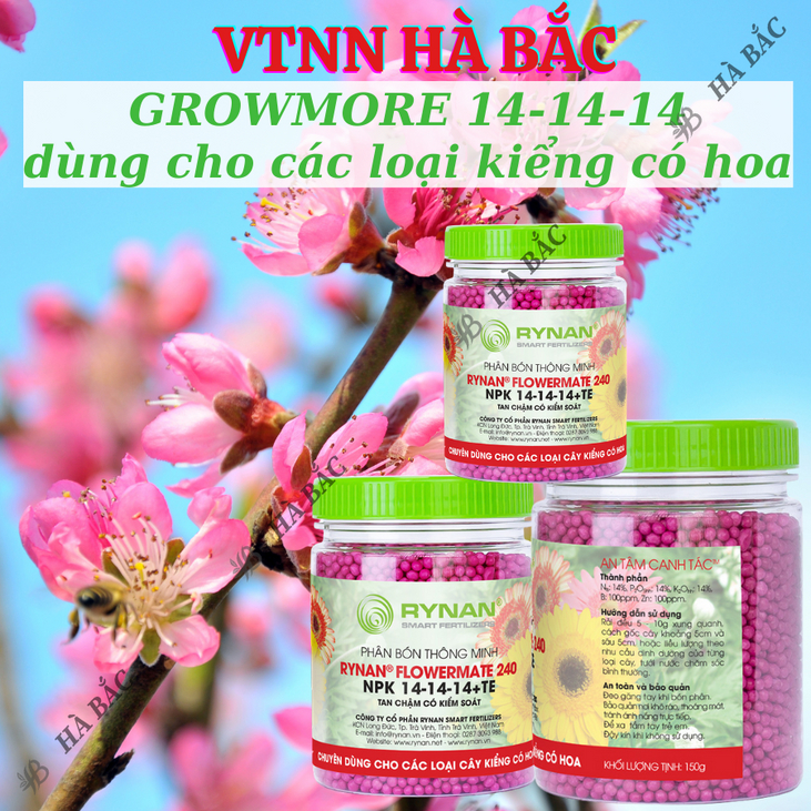 Phân bón Rynan (hũ 150gram), tốt cho mọi giai đoạn cây trồng, đủ các chỉ số 12-12-20; 23-08-08; 31-08-08; 22-10-10