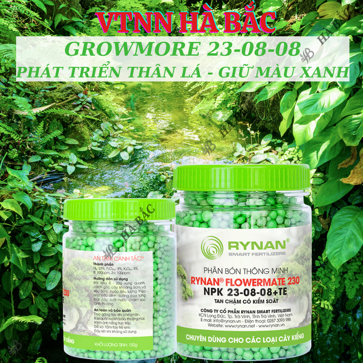 Phân bón Rynan (hũ 150gram), tốt cho mọi giai đoạn cây trồng, đủ các chỉ số 12-12-20; 23-08-08; 31-08-08; 22-10-10