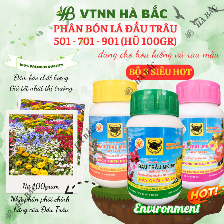 Phân bón lá Đầu Trâu 501 - 701 - 901 (hũ 100gram), dùng được cho mọi giai đoạn của cây trồng -  Hàng giá tốt nhất