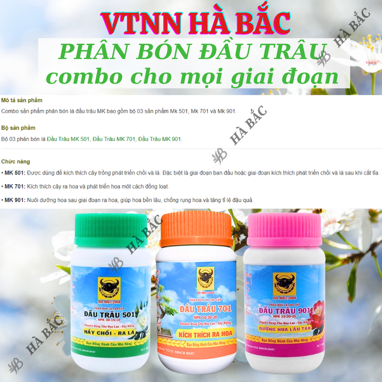 Phân bón lá Đầu Trâu 501 - 701 - 901 (hũ 100gram), dùng được cho mọi giai đoạn của cây trồng -  Hàng giá tốt nhất