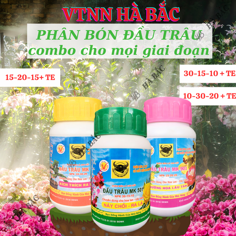 Phân bón lá Đầu Trâu 501 - 701 - 901 (hũ 100gram), dùng được cho mọi giai đoạn của cây trồng -  Hàng giá tốt nhất