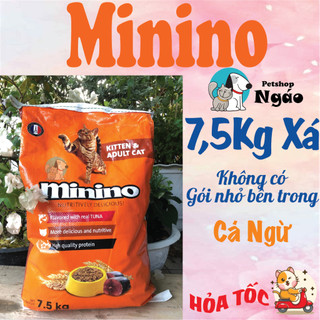 Thức Ăn Hạt Minino Vị Cá Ngừ Túi Lớn 7.5kg Dành Cho Mèo Mọi Lứa Tuổi (Bao Xá Tiết Kiệm)