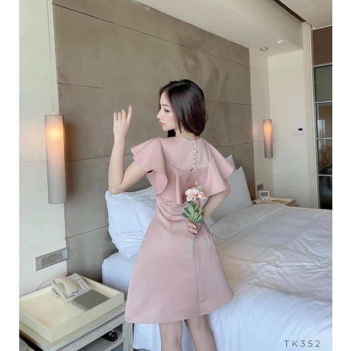 [ HÌNH CHỤP THẬT 100%]Váy Dự Tiệc Tiểu Thư Tay Bèo 2 Màu