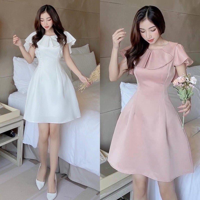 [ HÌNH CHỤP THẬT 100%]Váy Dự Tiệc Tiểu Thư Tay Bèo 2 Màu