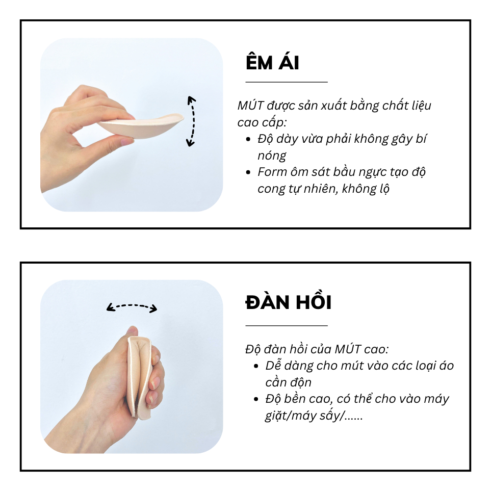 Ảnh Cặp (2 miếng) Mút độn ngực VIVIAN BIKINI màu Trắng kem - MUT01_CR 2