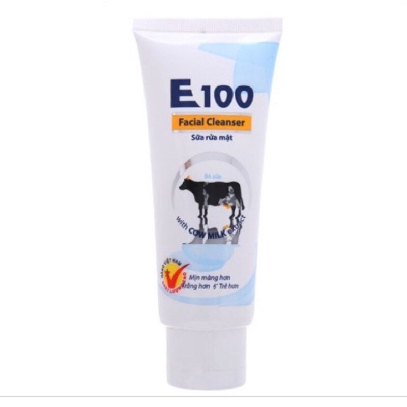 Sữa Rửa Mặt E100 Nghệ - Sữa Bò - Dưa Leo - Nha Đam 100g