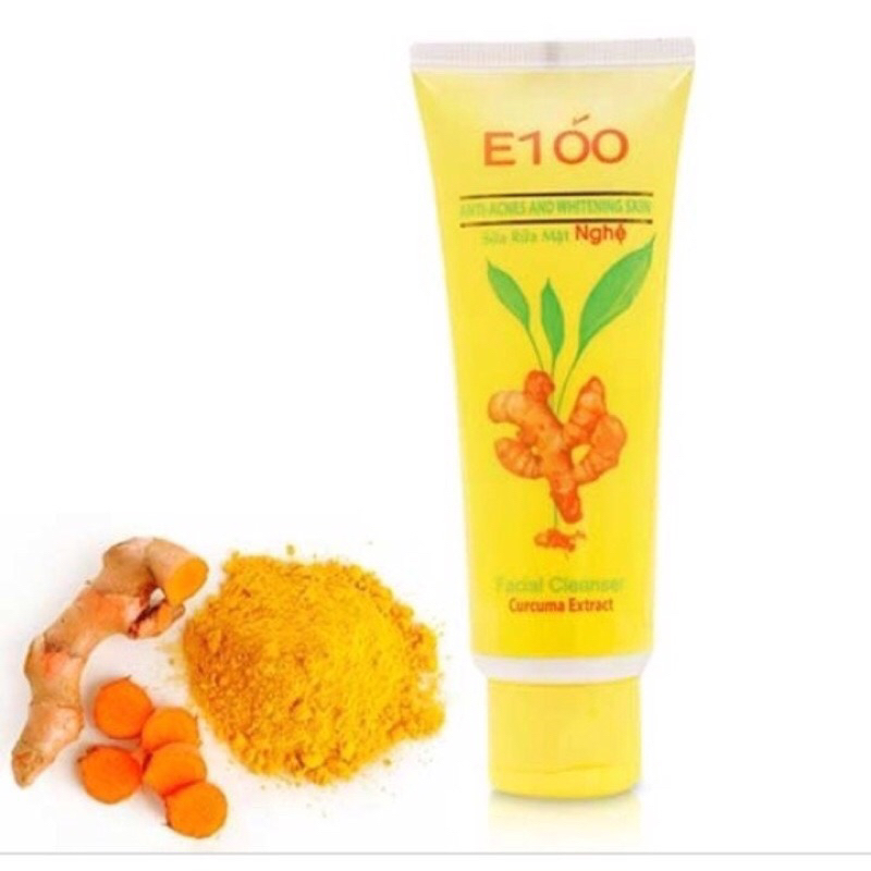 Sữa Rửa Mặt E100 Nghệ - Sữa Bò - Dưa Leo - Nha Đam 100g